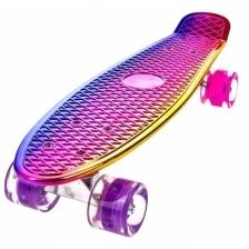 Скейтборд для детей и взрослых/ голографический скейтборд / светящиеся колеса / пенниборд для девочки для мальчика